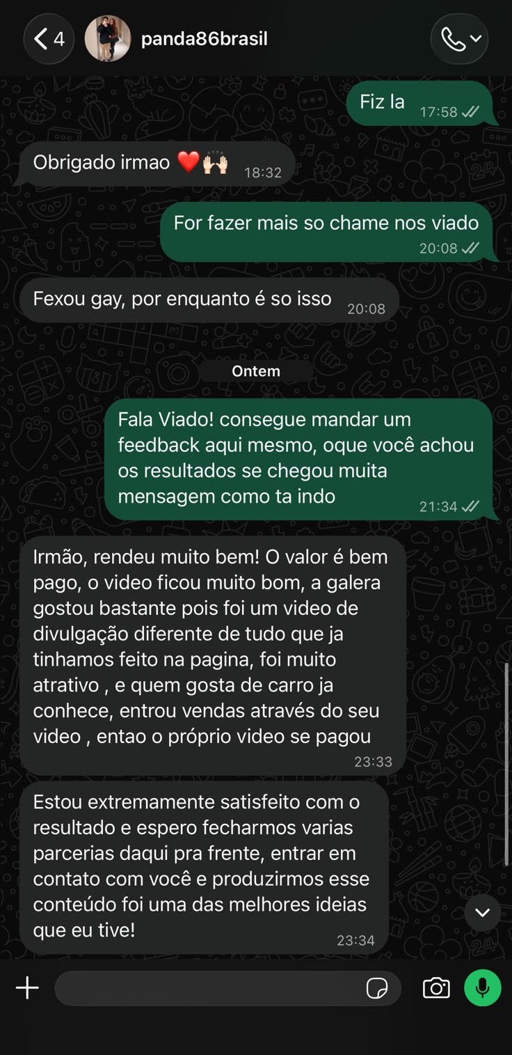 Print da conversa de WhatsApp com panda86brasil